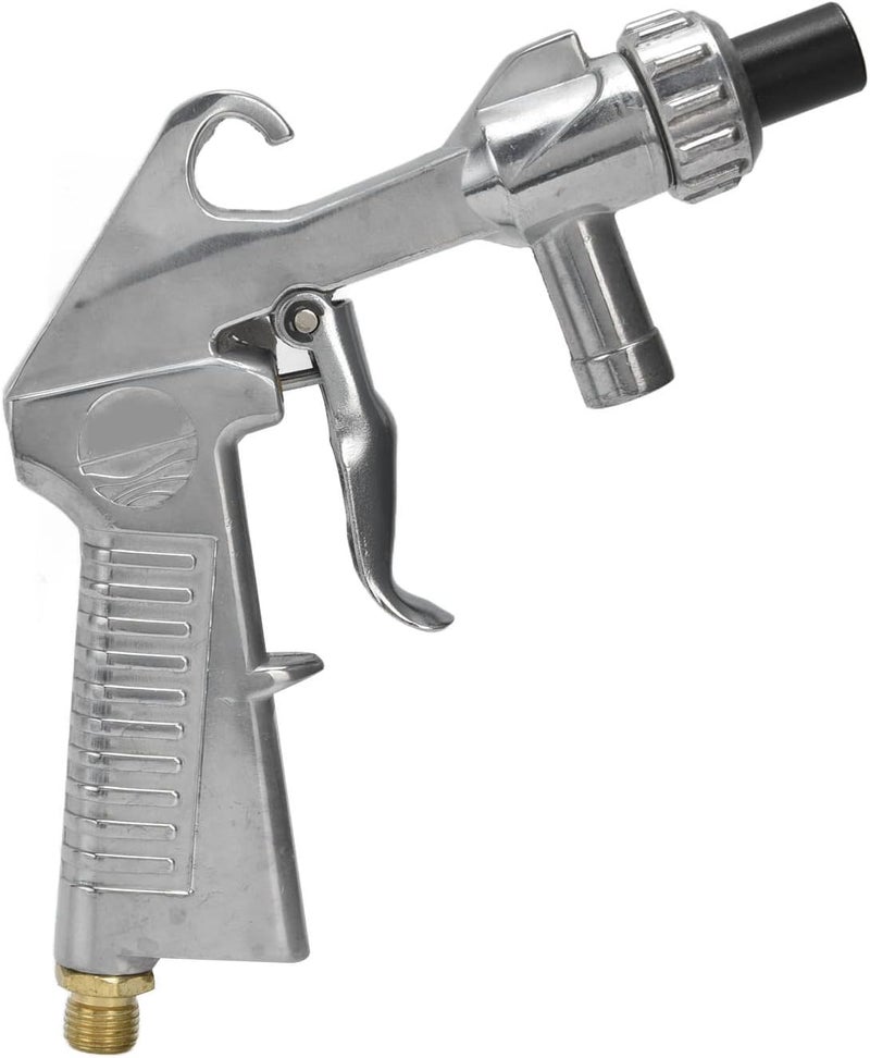 Industrial Pneumatic Sandblasting Gun Kit with Nozzles and Tube, Silver Black - Durable Aluminum Construction, Comfortable Grip, Rust Removal Tool - Image 2
