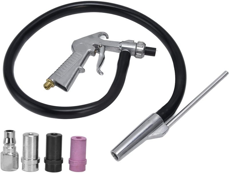Industrial Pneumatic Sandblasting Gun Kit with Nozzles and Tube, Silver Black - Durable Aluminum Construction, Comfortable Grip, Rust Removal Tool - Image 4