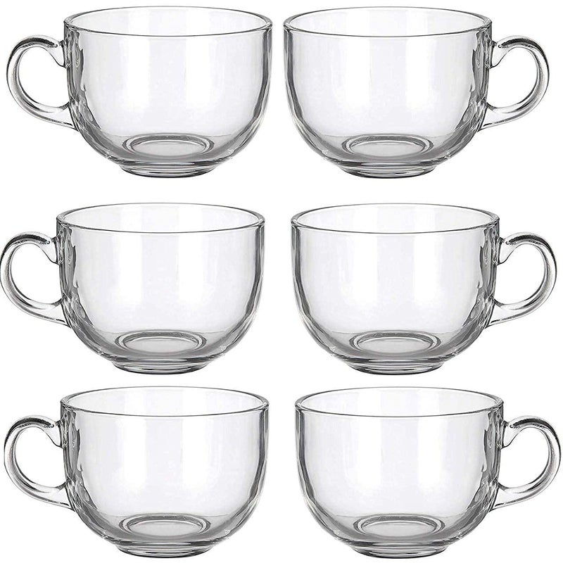 ANKUL Premium Glass Coffee Mug Tea Cups Set of 6150 ML Transparent Glass Cups Set for Coffee Green Tea Herbal Tea Lemon Tea Milk Cup HotCold Drinks Cups Round 6 - Image 1