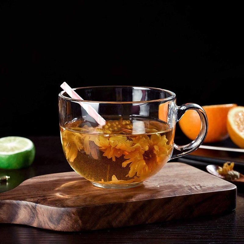 ANKUL Premium Glass Coffee Mug Tea Cups Set of 6150 ML Transparent Glass Cups Set for Coffee Green Tea Herbal Tea Lemon Tea Milk Cup HotCold Drinks Cups Round 6 - Image 5