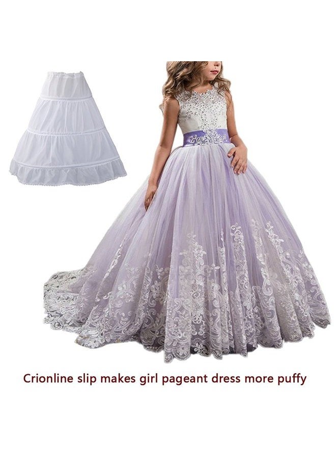 WDE Princess Hot Pink Long Girls Pageant Dresses Kids Prom Puffy Tulle Ball Gown US 4 - Image 2