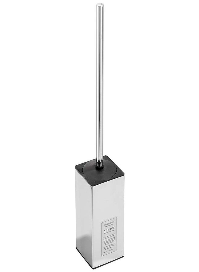 LANGPAI Freestanding Toilet Brush Holder for bathrooms 304 Stainless Steel Toilet Brush Stand Square Storage and Organization Rust Resistant 17-inch high Polished Chrome Finished - Image 1