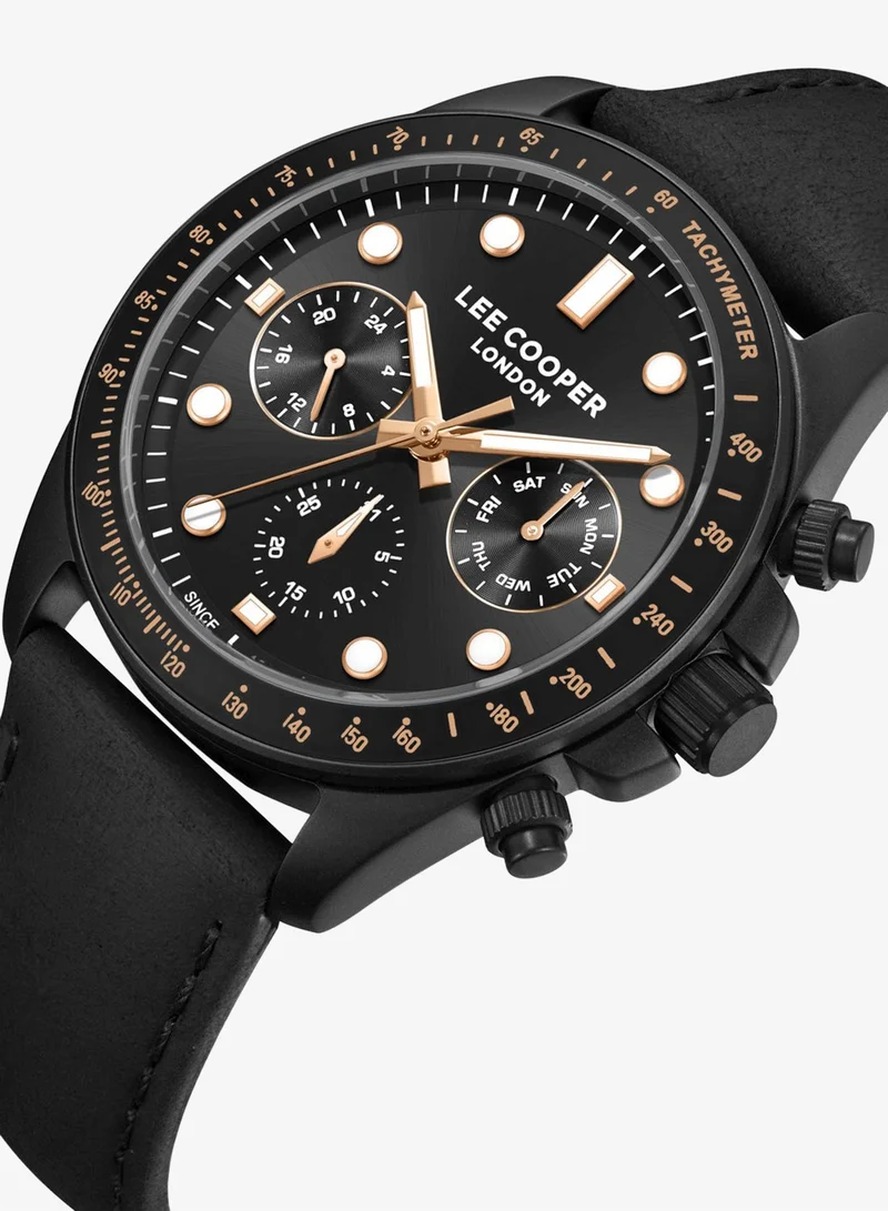 Lee Cooper Men's Leather Multi Function Watch LC08233.651 - 23x29,5 mm