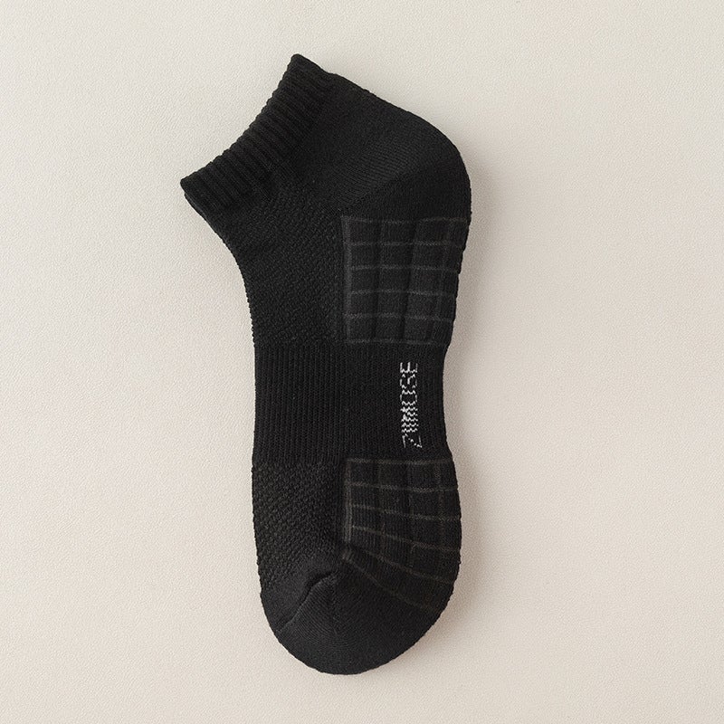 Mens Cotton Crew Socks Winter Cushioned White Short Black - Image 1