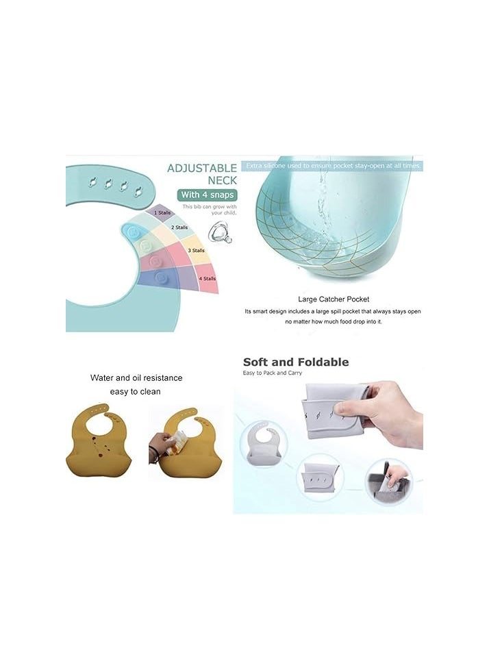 Pixie Pixie Baby Silicone Bibs Easily Clean Pack Of 2, Soft Adjustable Waterproof Toddler Silicone Bibs For Babies Girl And Boy (Bunny, Squirrel)  - Image 3