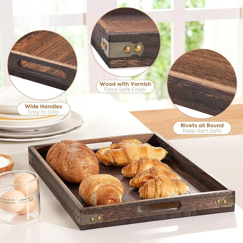 Multipurpose Wooden Charcuterie Board with Handles, Ideal for Home Organization and Events - Image 2