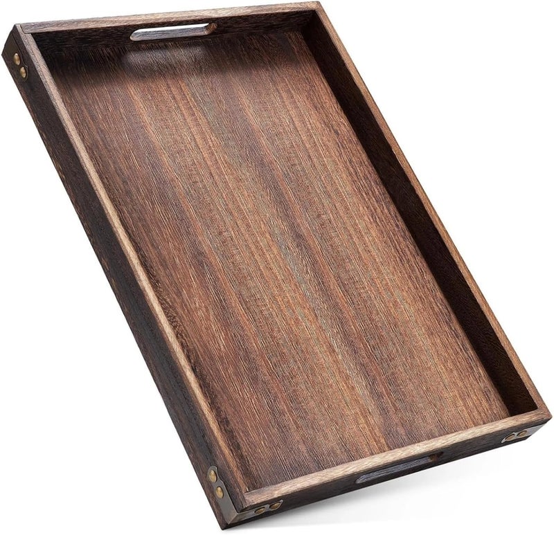 Multipurpose Wooden Charcuterie Board with Handles, Ideal for Home Organization and Events - Image 1