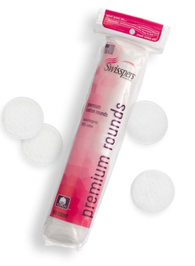 Swisspers Premium 100% Natural Cotton Rounds, Hypoallergenic, Reclosable Bags, 100-Count Bags, 6-Pack (600 Count Total) - Image 2