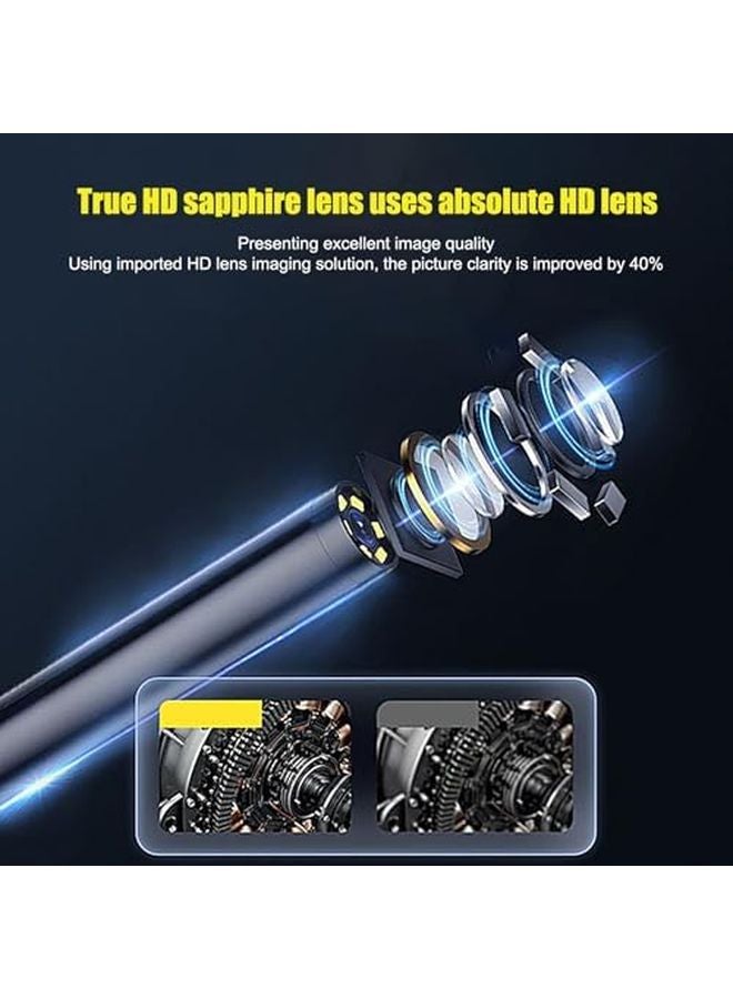 6mm Borescope Camera Flexible Inspection Scope High Resolution Snake Camera LED Light - Image 5