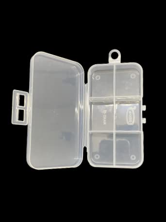 Csm CSM Plastic 6 Grid Rectangular Compact Small Size Jewelery Boxes Pack of 6 For Home Locker Rectangular Transparent - Image 5