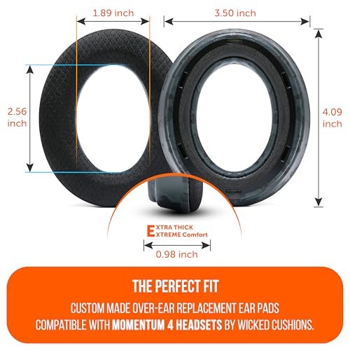 WC Freeze Momentum 4 - Cooling Gel Earpads for Sennheiser Momentum 4 Wireless & HDB 630 Headphones by Wicked Cushions - Boost Comfort, Thickness, & Sound Isolation for Epic Listening | Black Camo - Image 5