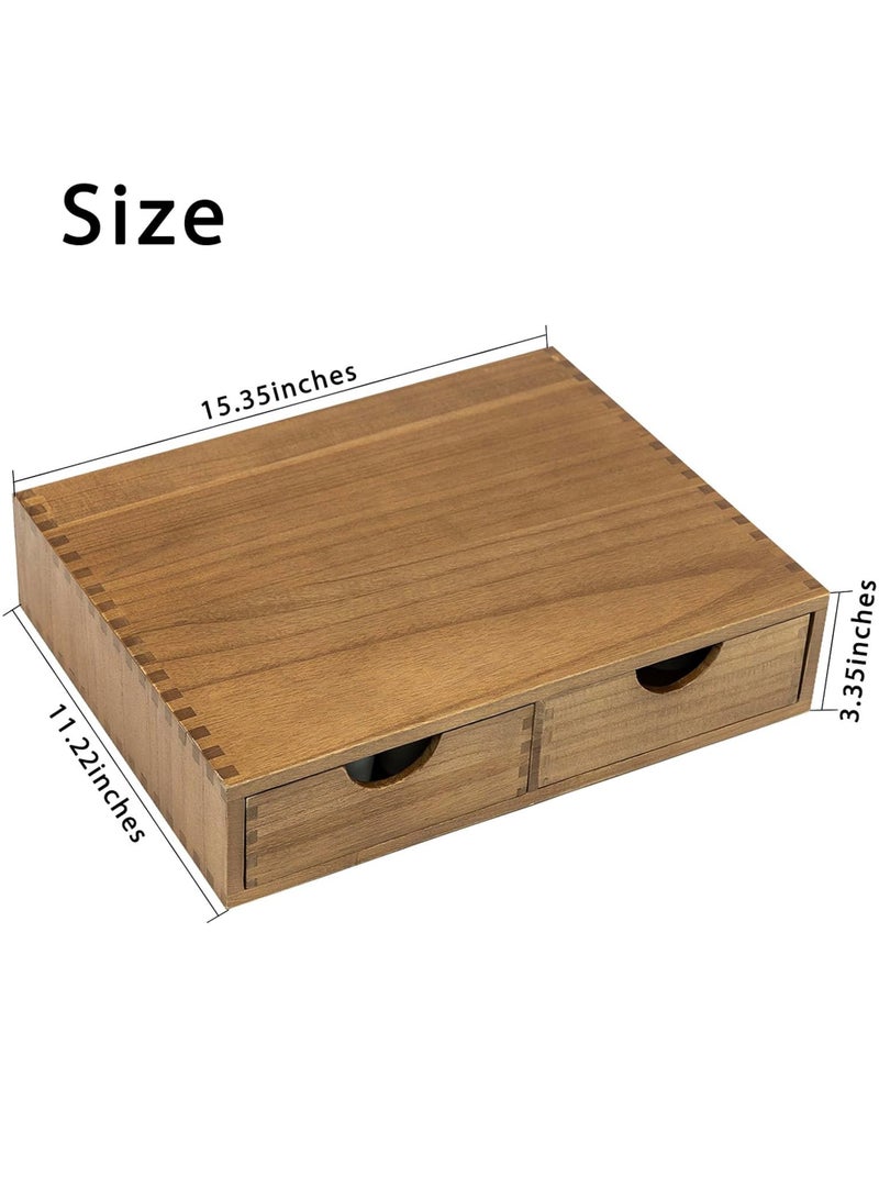 Uwals Wooden K Cup Organizer Coffee Pod Storage Box, Coffee Pods and Tea Organizer Holder, K Pod Drawer Coffee Maker Machine Stand, Organizador De Cafe, Kcup Drawer Organizer Under Brewer, 30 Pod Capacity - Image 2