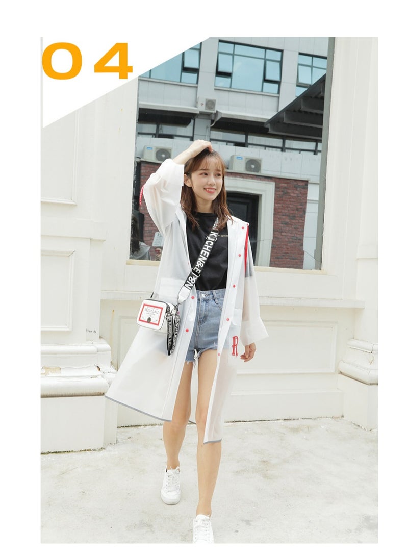 Long Rain Poncho for Adults, Fashionable Reusable Waterproof EVA Raincoat with Hood for Outdoor Use, Men and Women - Image 4