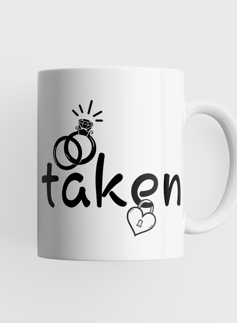 Phone Plante Engagement ring printed mug white/black 11Oz