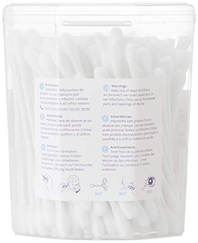Chicco Cotton Tips with Ear Cleaning Protection, Made of Paper Stem, Safe and Hygienic for Babies, Biodegredable (160 Pieces) - Image 2