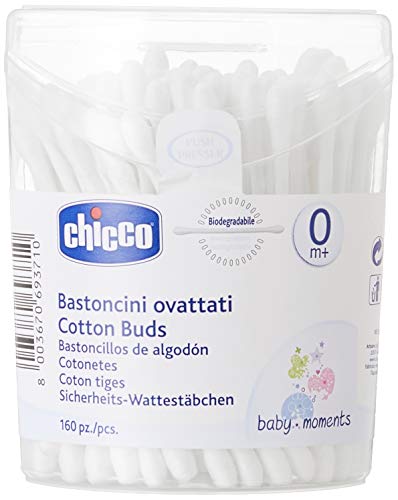 Chicco Cotton Tips with Ear Cleaning Protection, Made of Paper Stem, Safe and Hygienic for Babies, Biodegredable (160 Pieces) - Image 5