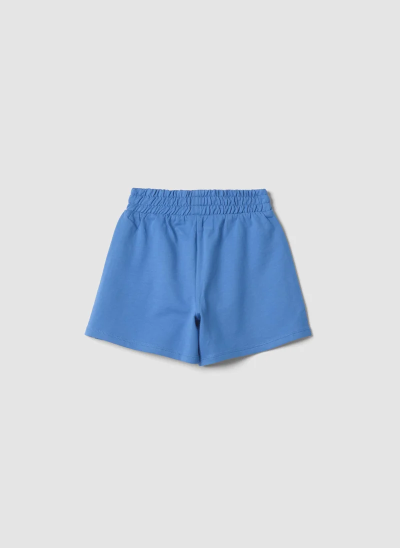 او في اس OVS Girlsâ€™ Light Blue Pure Cotton Shorts With Elasticated Waist