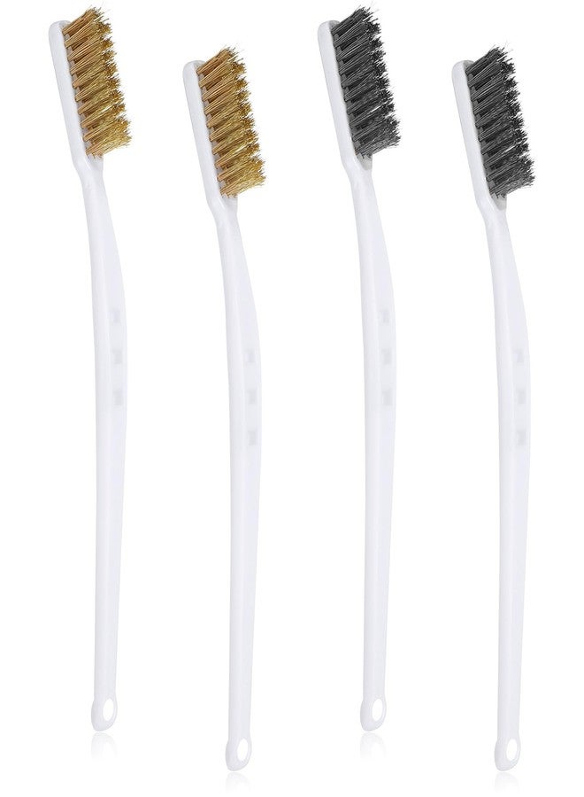 Indusoire 4 Pcs Wire Brush Set, Steel Brush for Cleaning and Metal Brush for Cleanings, Wire Brushes for Cleaning with Small Wire Brush Design, Ideal for 3D Printer Nozzles, Welding Slag Removal - Image 1