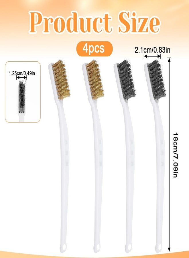Indusoire 4 Pcs Wire Brush Set, Steel Brush for Cleaning and Metal Brush for Cleanings, Wire Brushes for Cleaning with Small Wire Brush Design, Ideal for 3D Printer Nozzles, Welding Slag Removal - Image 2