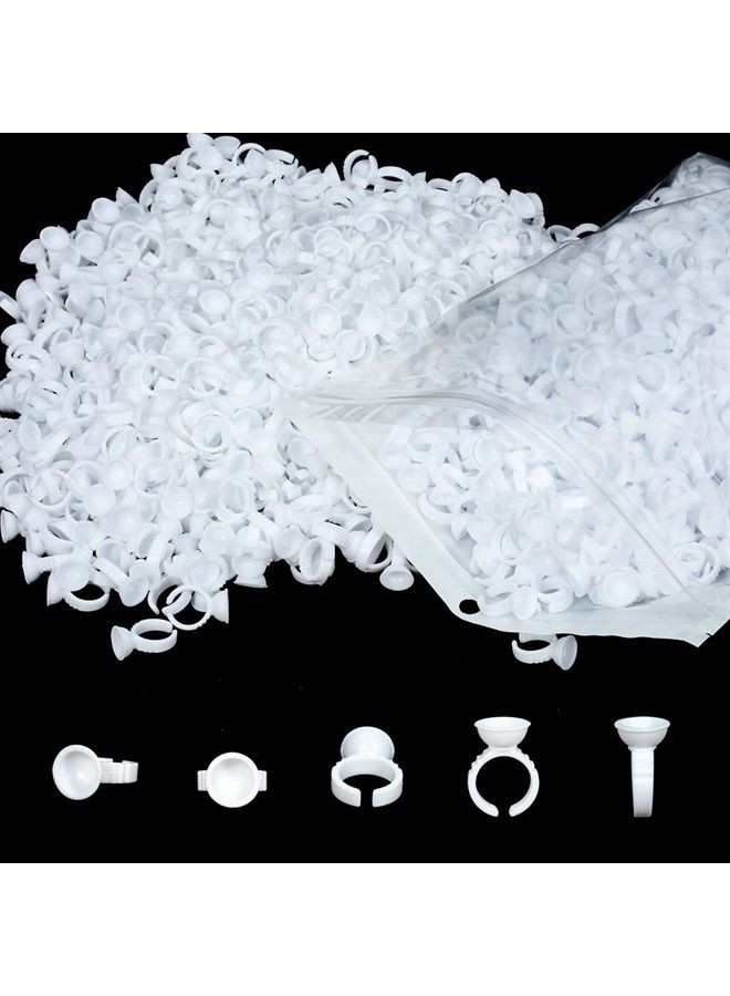 600PCS Glue Rings AliOry Glue Rings for Eyelash Extensions Disposable Rings for Lashes Lovely Shape Lash Fan Blossom Glue Cups Lash Extension Supplies Lash Supplies for Eyelash Extensions.