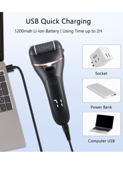 General Electric Callus Remover for Feet, Rechargeable Pedicure Tools Foot Care Feet File, 13 in 1 Callous Remover Kit for Remove Cracked Heels and Dead Skin, with 3 Roller Heads 2 Speed, Battery Display  - Image 5