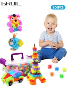 GROIC 800 PCs Building Blocks Connect Toys with Box, Kids STEM Educational Building Toys Interlocking Solid Educational Toys Sets Preschool Sensory Building Creativity Toys for Kids  - Image 1