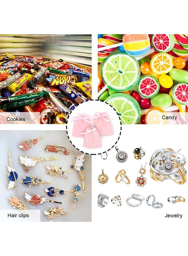 Ant 10-Piece Pink Velvet Jewelry Drawstring Bags, Jewelry Gift Bags Storage Bag Packing Bag(10*12cm） - Image 5