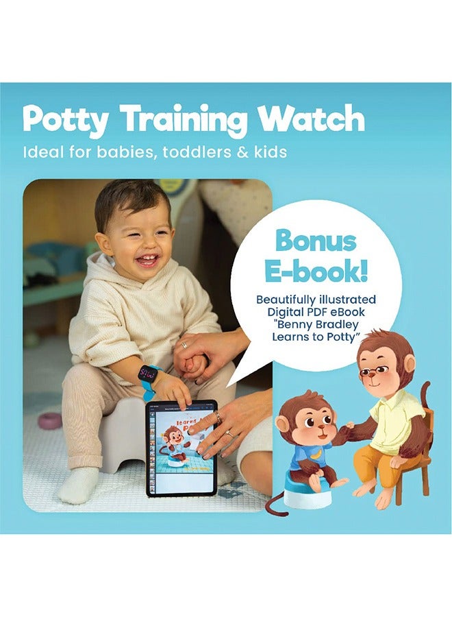 Potty Training Toy Watch for Kids V2 – A Water Resistant Potty Reminder Device for Boys & Girls to Train Your Toddler with Fun/Musical & Vibration Interval Reminder with Potty Training eBook (Sky) - Image 2