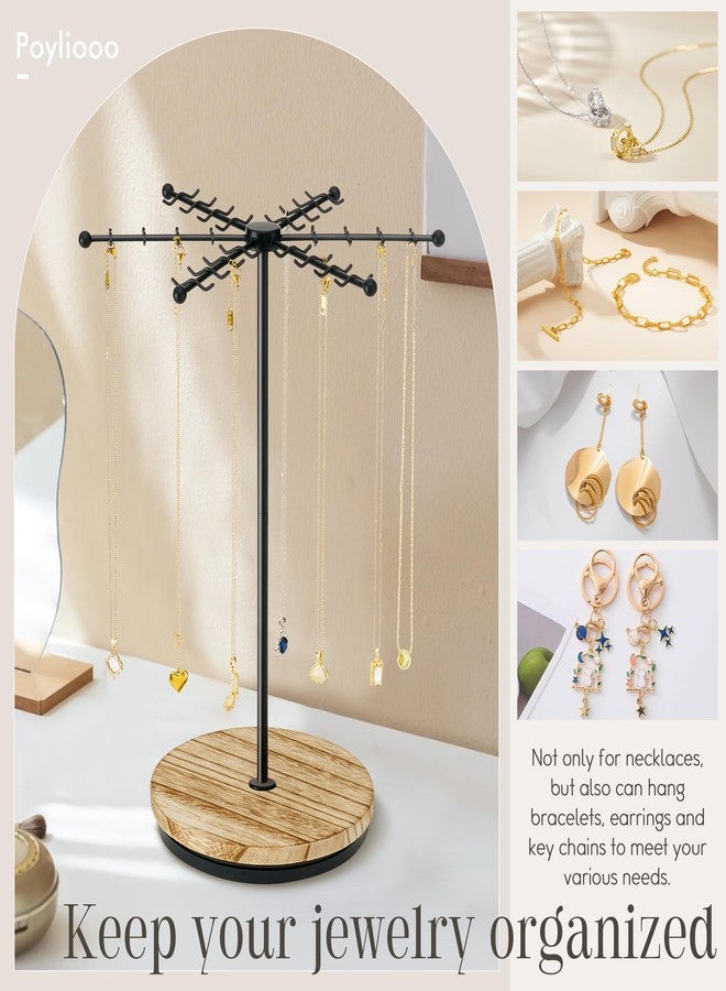 Poyilooo Necklace Holder Jewelry Stand, 360° Rotating Necklace Holder Stand for Necklace Earring Bangle Watch Bracelet Display Stand, Metal Necklace Display for Vendors-Christmas Gifts - Image 4