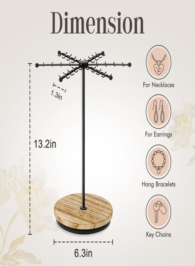 Poyilooo Necklace Holder Jewelry Stand, 360° Rotating Necklace Holder Stand for Necklace Earring Bangle Watch Bracelet Display Stand, Metal Necklace Display for Vendors-Christmas Gifts - Image 5