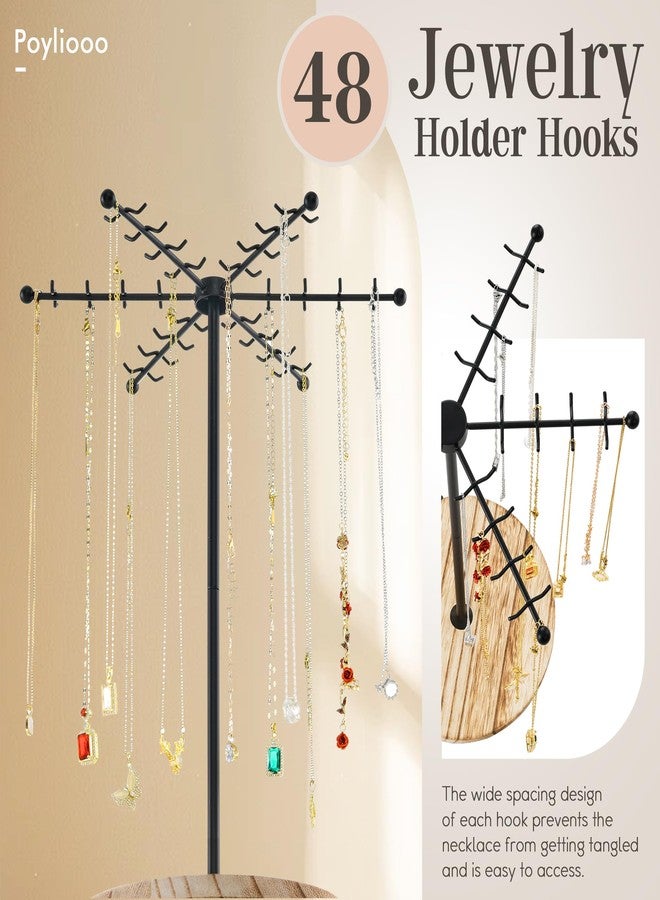 Poyilooo Necklace Holder Jewelry Stand, 360° Rotating Necklace Holder Stand for Necklace Earring Bangle Watch Bracelet Display Stand, Metal Necklace Display for Vendors-Christmas Gifts - Image 3