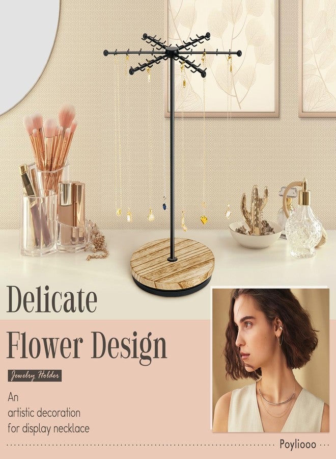 Poyilooo Necklace Holder Jewelry Stand, 360° Rotating Necklace Holder Stand for Necklace Earring Bangle Watch Bracelet Display Stand, Metal Necklace Display for Vendors-Christmas Gifts - Image 2