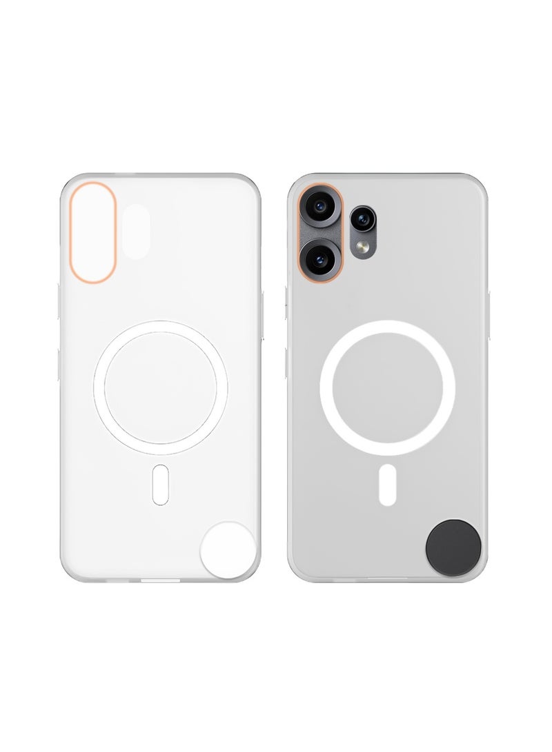 دبليو تيك غطاء هاتف Nothing CMF Phone 2 Pro 5G 2025 هجين شفاف مع شحن مغناطيسي وحواف كاميرا مرتفعة مظهر أنيق (MCMPMN) - أبيض - Image 2