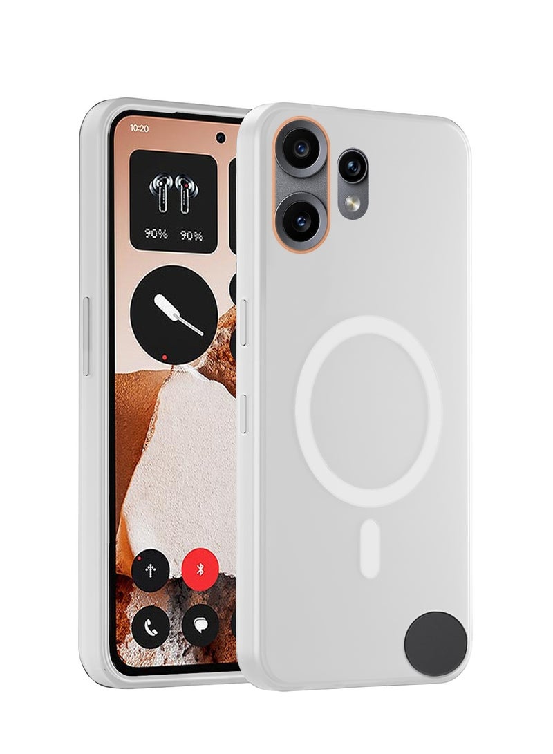 دبليو تيك غطاء هاتف Nothing CMF Phone 2 Pro 5G 2025 هجين شفاف مع شحن مغناطيسي وحواف كاميرا مرتفعة مظهر أنيق (MCMPMN) - أبيض - Image 1