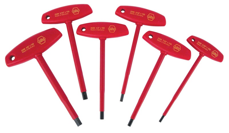 Wiha 33490 T-Handle Hex Driver Set, Inch, 1000 Volt, 6 Piece - Image 1