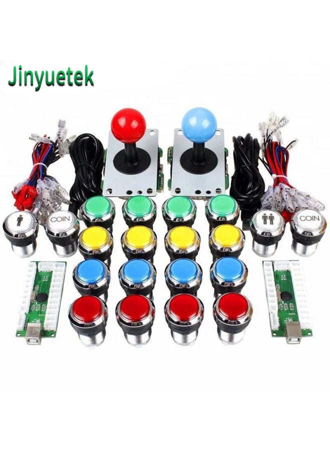 For DIY Arcade Rocker Kit USB Computer Rocker Circuit Board 5v Electroplated Button Arcade Game Console Handle-Product Color:Custom Color Matching  - Image 5