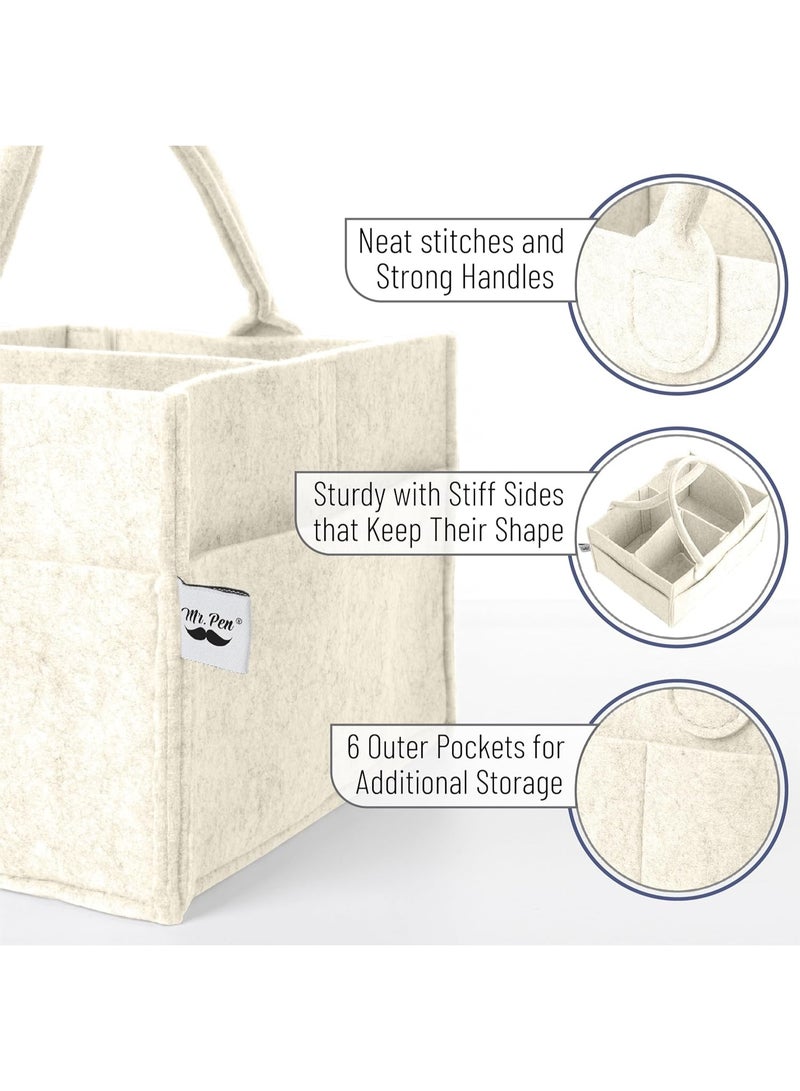 Parker Baby Co. Parker Baby Diaper Caddy - Nursery Storage Bin and Car Organizer for Diapers and Baby Wipes - White, Regular  - Image 3