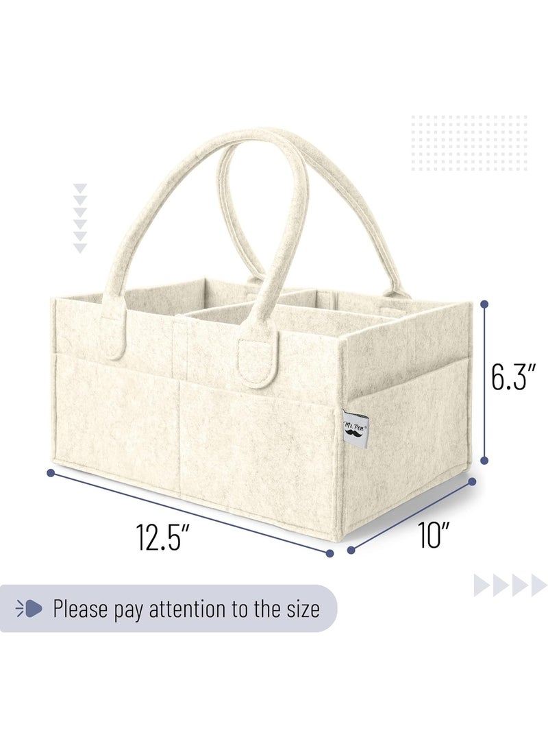 Parker Baby Co. Parker Baby Diaper Caddy - Nursery Storage Bin and Car Organizer for Diapers and Baby Wipes - White, Regular  - Image 1