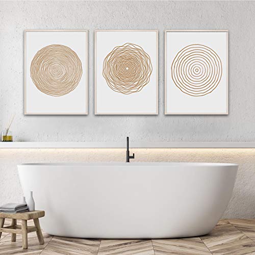 Ecyanlv Mid Century Modern Wall Art - Boho Canvas Print - Abstract Geometric Canvas Wall Art Set - Scandinavian Wall Art Painting for Living Room Bedroom Decor No Framed - Image 4