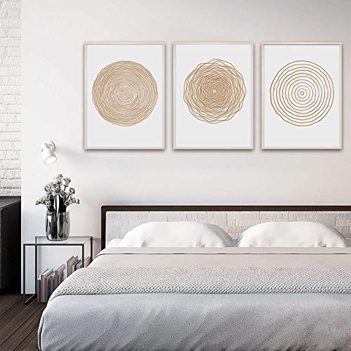 Ecyanlv Mid Century Modern Wall Art - Boho Canvas Print - Abstract Geometric Canvas Wall Art Set - Scandinavian Wall Art Painting for Living Room Bedroom Decor No Framed - Image 3