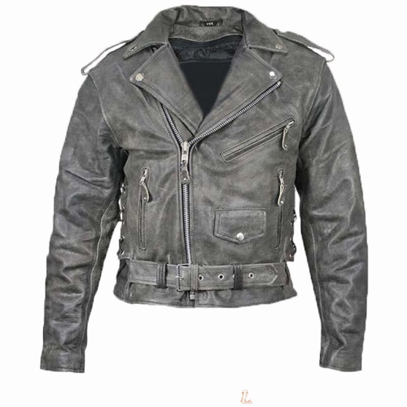 Generic Bikers Gear Australia Classic Vintage Distressed Brando Style Leather Harley Cruiser Jacket with CE 1621-1 Armour (6XL 52" - 131 cm)  - Image 1