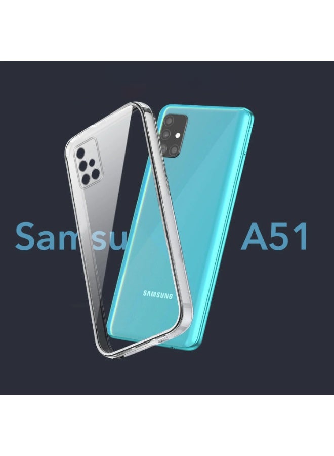 جراب متوافق مع Samsung Galaxy A51، جراب شفاف فائق الوضوح من مادة TPU المرنة (سيليكون ناعم) مقاوم للخدش ويوفر حماية للكاميرا - شفاف - Image 1