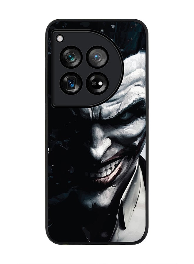 Stylizedd جراب بحافة سوداء متينة لهاتف OnePlus 12R / OnePlus Ace 3 5G، جراب ناعم ملائم لشكل الجسم بحواف مطاطية مرنة ومضاد للسقوط من مادة TPU الهلامية - Arkham Joker - Image 1