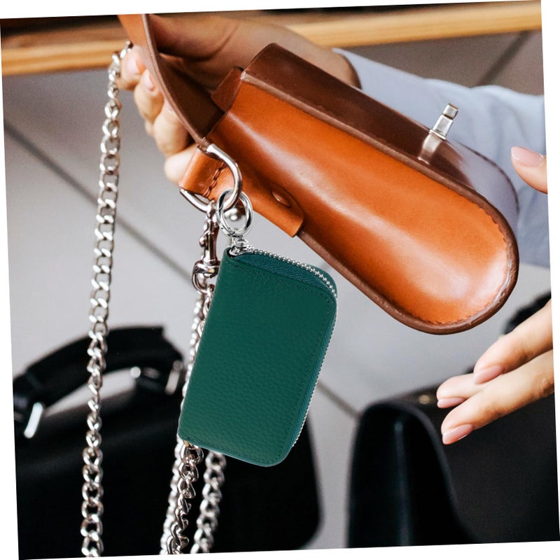 Deep Green Multifunctional Key Organizer Case Weather Resistant Zipper Pouch for Car Home Travel - Image 5