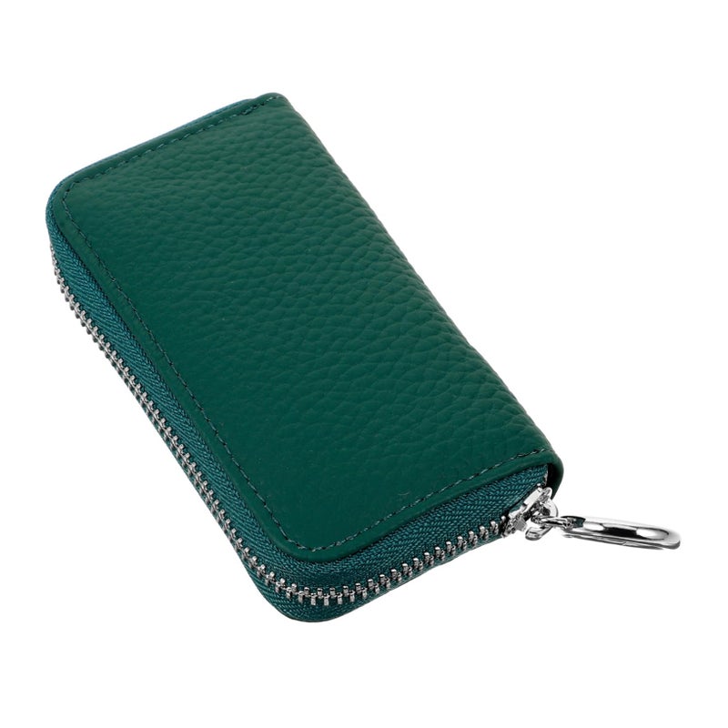 Deep Green Multifunctional Key Organizer Case Weather Resistant Zipper Pouch for Car Home Travel - Image 2