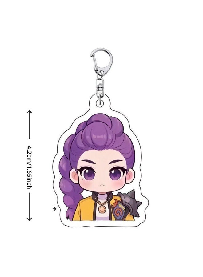 ECLux K-pop Demon Hunters Q-Style Cartoon Pendant Keychain Bag Charm New Q-style Material Versatile Decoration for K-pop Fans - Image 2