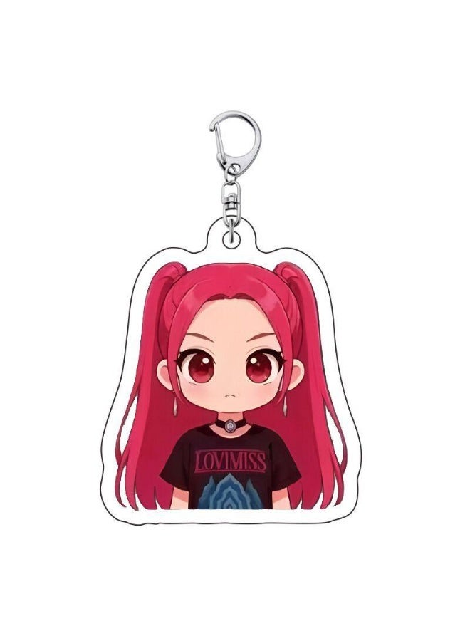 ECLux K-pop Demon Hunters Q-Style Cartoon Pendant Keychain Bag Charm New Q-style Material Versatile Decoration for K-pop Fans - Image 4