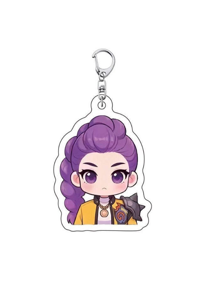 ECLux K-pop Demon Hunters Q-Style Cartoon Pendant Keychain Bag Charm New Q-style Material Versatile Decoration for K-pop Fans - Image 3
