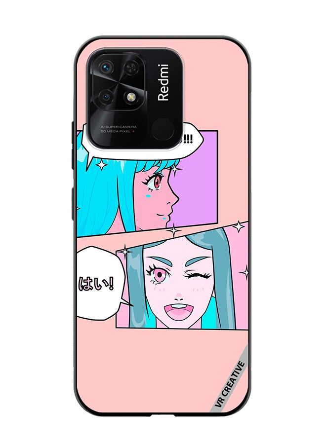 VR CREATIVE Protective Case Cover For Xiaomi Redmi 10C Cute Pastel Collage With Manga Comics Frames With Anime Characters Design Multicolour - Image 1