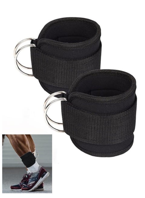 Gym Ankle Straps for Cable Machines 2 PCS Comfortable Padded Ankle Cuffs for Kickback